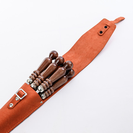 A set of skewers 670*12*3 mm in an orange leather case в Кызыле