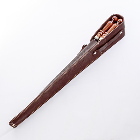 A set of skewers 670*12*3 mm in brown leather case в Кызыле